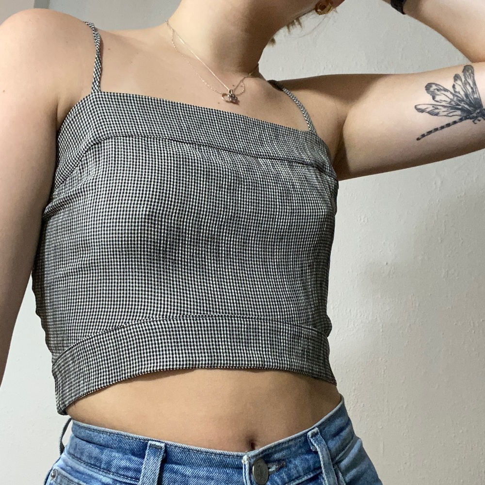 Small checkered crop top